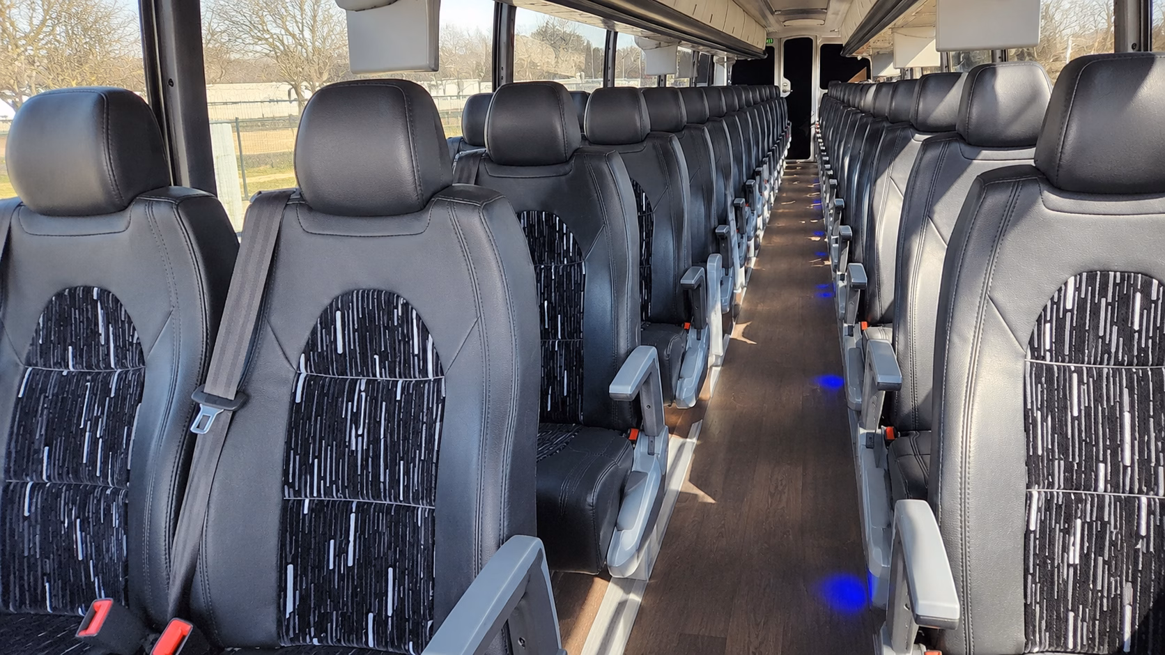 plainfield charter bus rental interior