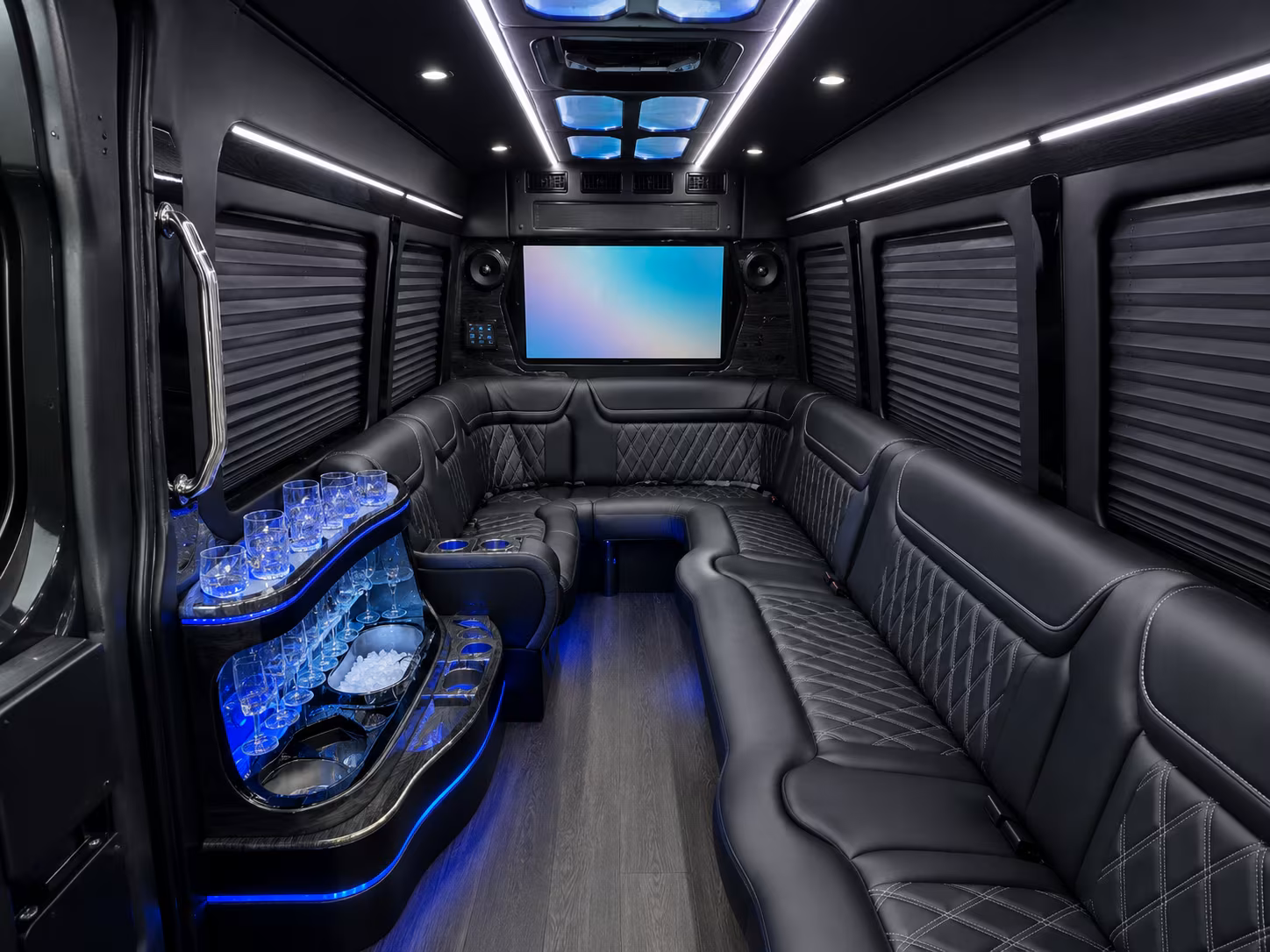 woodbridge 50 passenger party bus inside