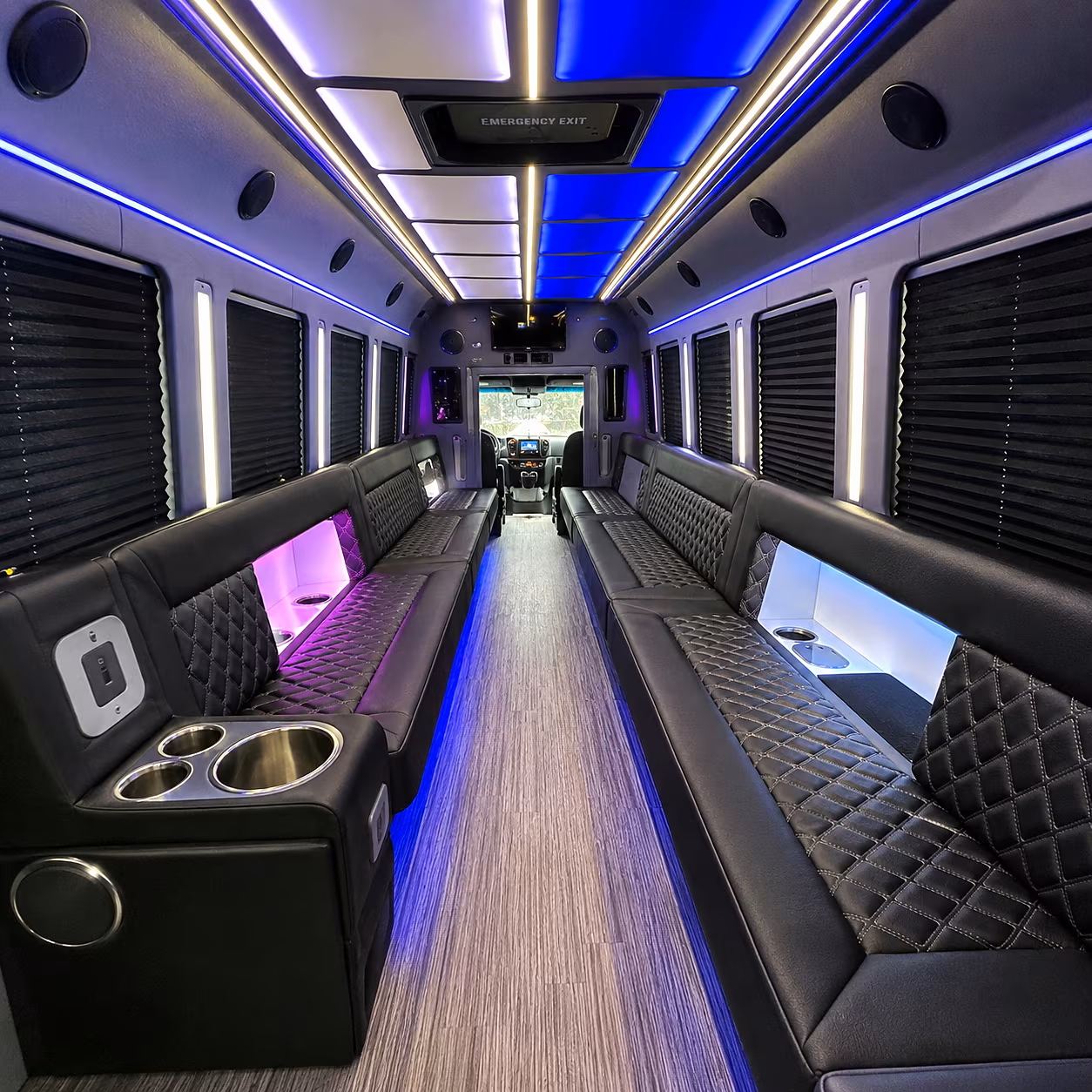 woodbridge party bus rental interior